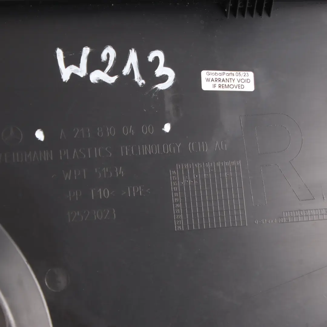 Bay Cover Water Drain Right O/S Trim Panel to Mercedes W213 Engine with Part number A2138300400 Mercedes W213 Engine Bay Cover Water Drain Right O/S Trim Panel - SKU rhd-A2138300400 - Part number A2138300400