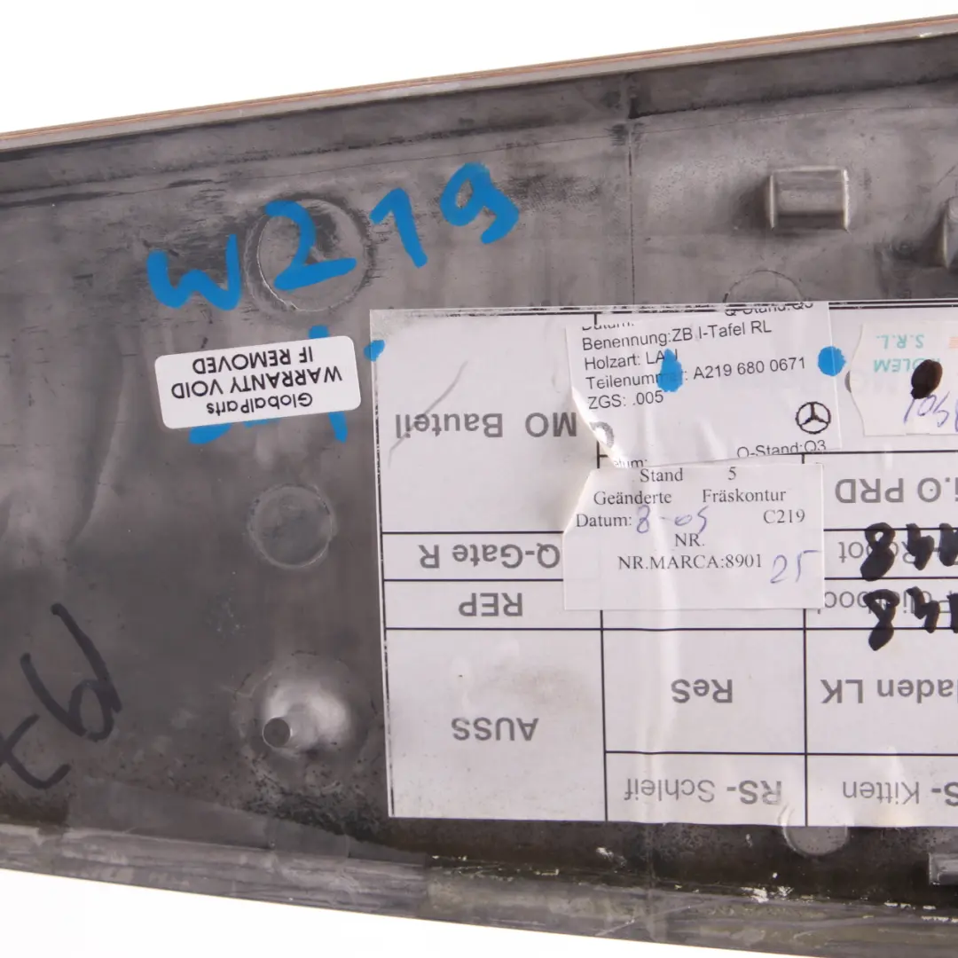 W219 Dashboard Cover Trim Dash Center Wood Panel Cover to Mercedes with Part number A2196800671 Mercedes W219 Dashboard Cover Trim Dash Center Wood Panel Cover - SKU rhd-A2196800671 - Part number A2196800671