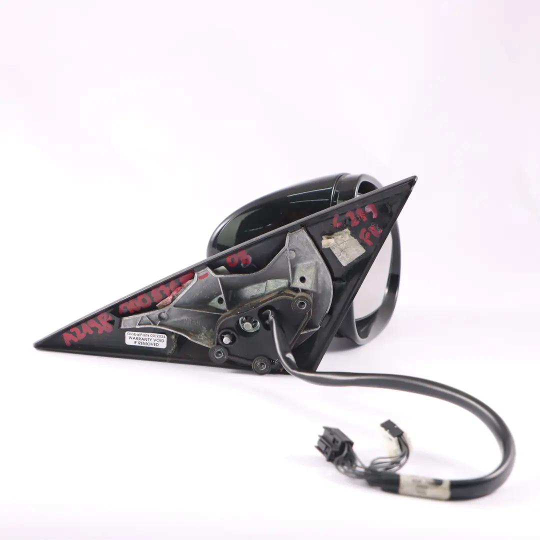 Wing Mirror Door Right O/S Power Fold Obsidian Black - 197 to Mercedes CLS C219 with Part number A2198100876 Mercedes CLS C219 Wing Mirror Door Right O/S Power Fold Obsidian Black - 197 - SKU rhd-A2198100876-OB - Part number A2198100876