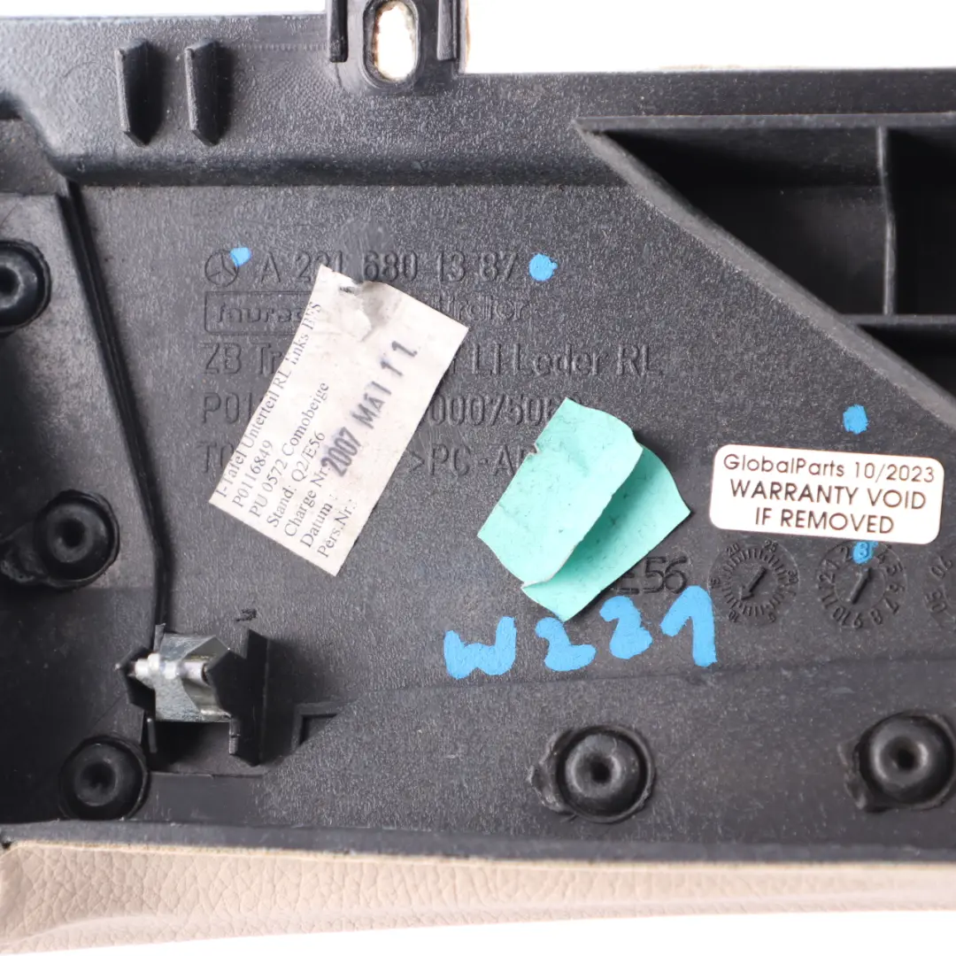 Mercedes W221 Dashboard Cover Left N/S Lower Trim Panel Beige - SKU rhd-A2216801387 - Part number A2216801387