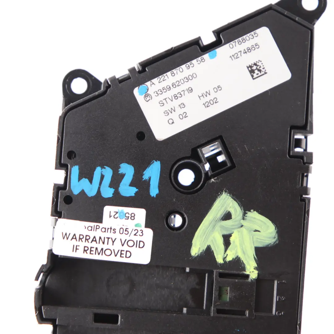 Mercedes W221 Seat Switch Panel Adjust Control Unit Rear Right O/S - SKU rhd-A2218709558 - Part number A2218709558