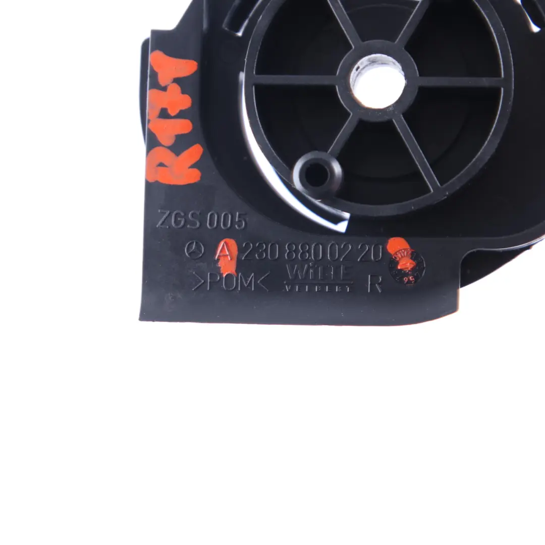 Hood Handle Bracket Bonnet Release Mount Right O/S to Mercedes SLK R171 with Part number A2308800220 Mercedes SLK R171 Hood Handle Bracket Bonnet Release Mount Right O/S - SKU rhd-A2308800220 - Part number A2308800220