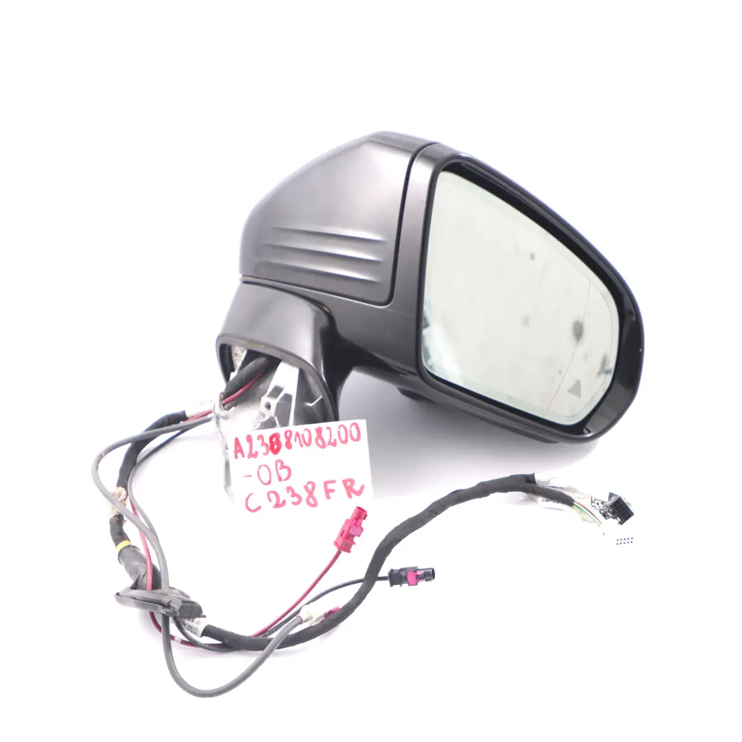 Mercedes C238 Wing Mirror Door Right O/S Camera Blind Spot Obsidian Black - 197 - SKU rhd-A2388108200-OB - Part number A2388108200