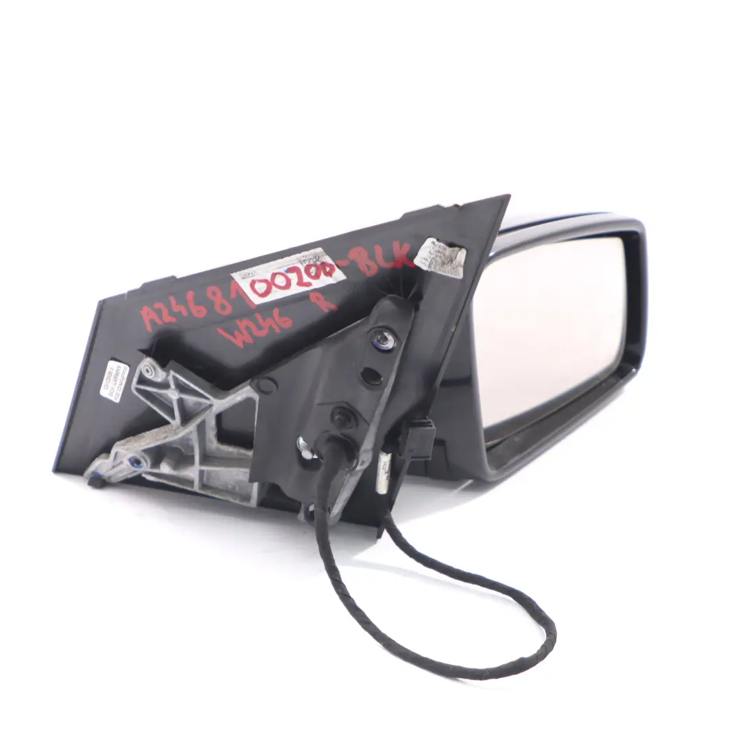Wing Mirror Power Fold Door Right O/S Outside Black to Mercedes W246 with Part number A2468100200 Mercedes W246 Wing Mirror Power Fold Door Right O/S Outside Black - SKU rhd-A2468100200-BLK - Part number A2468100200