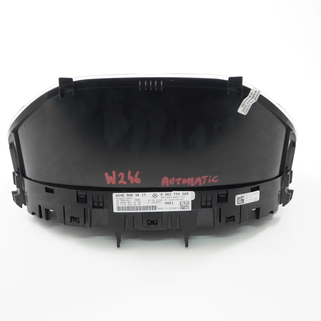Instrument Cluster Speedo Clocks Automatic to Mercedes W246 Petrol with Part number A2469004617 Mercedes W246 Petrol Instrument Cluster Speedo Clocks Automatic - SKU rhd-A2469004617 - Part number A2469004617