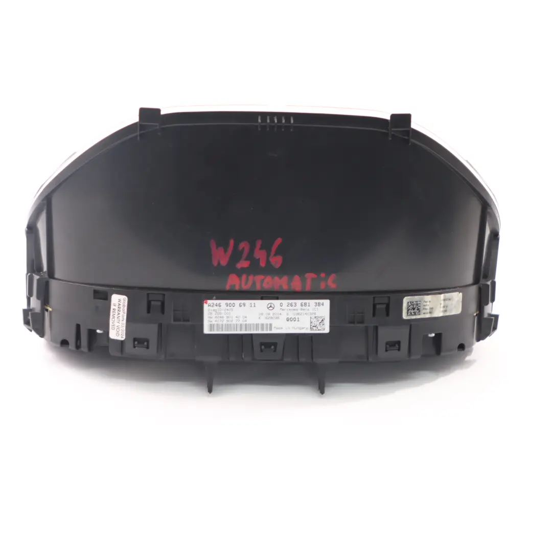 Instrument Cluster Speedo Clocks Automatic to Mercedes W246 Diesel with Part number A2469006911 Mercedes W246 Diesel Instrument Cluster Speedo Clocks Automatic - SKU rhd-A2469006911 - Part number A2469006911