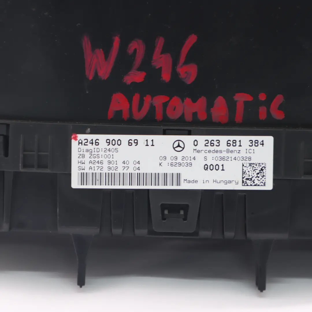 Mercedes W246 Diesel Instrument Cluster Speedo Clocks Automatic - SKU rhd-A2469006911 - Part number A2469006911