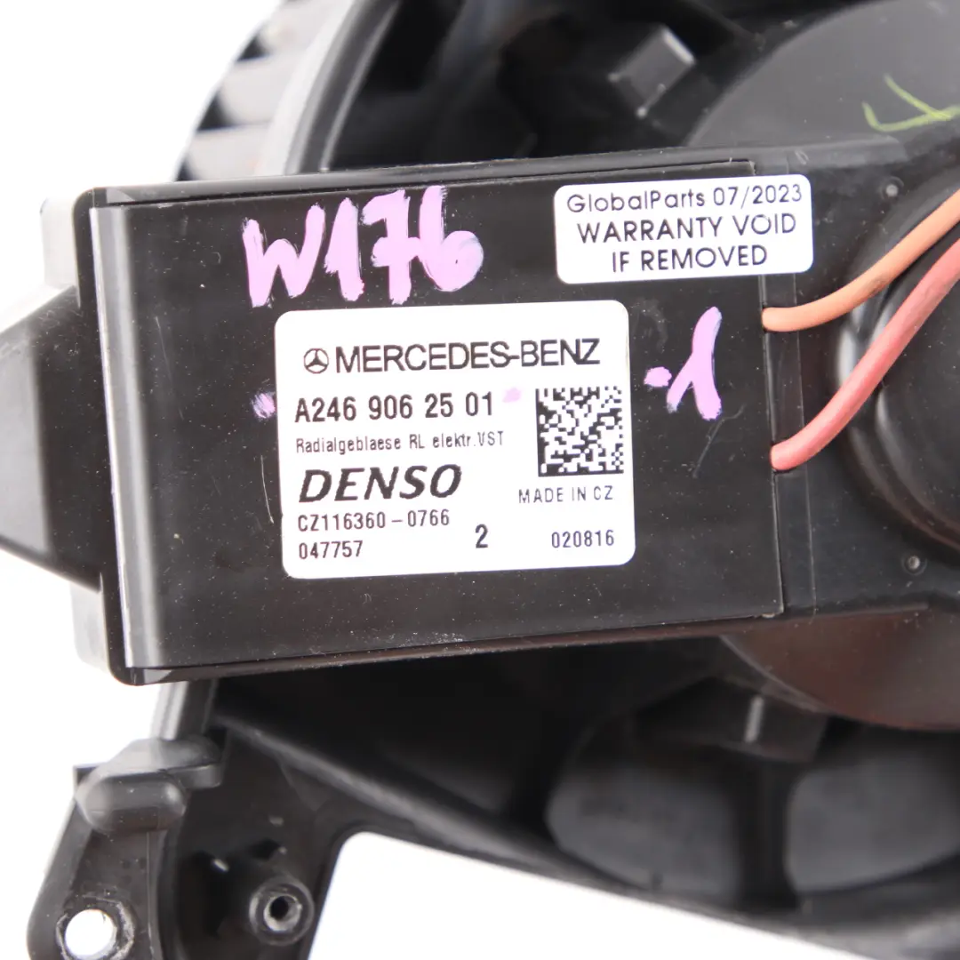  Heater Blower Mercedes W176 W246 Motor Fan Air Conditioning Unit - SKU rhd-A2469062501-1 - Part number A2469062501