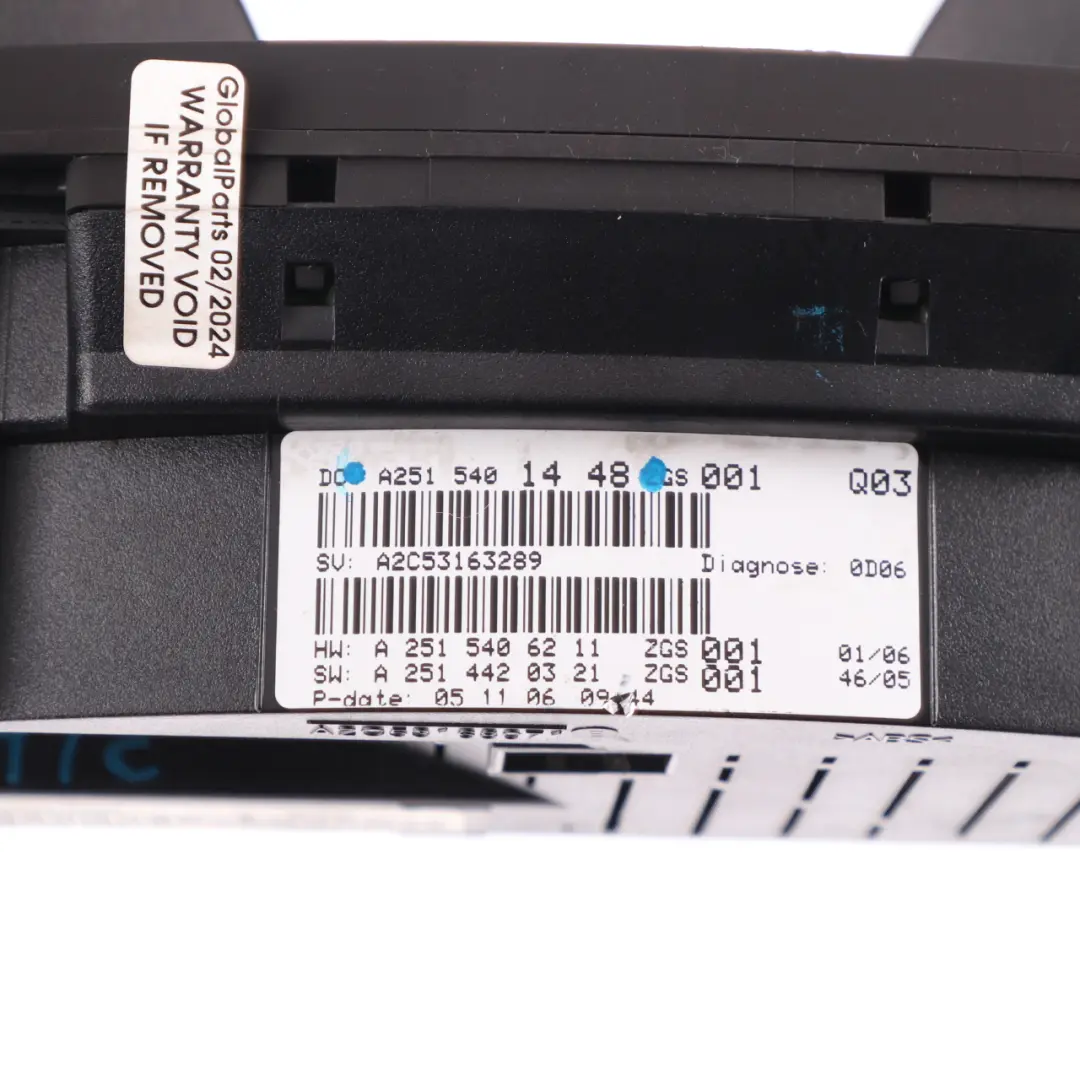 Instrument Cluster Speedo Clocks Automatic to Mercedes W164 AMG Petrol with Part number A2515401448 Mercedes W164 AMG Petrol Instrument Cluster Speedo Clocks Automatic - SKU rhd-A2515401448 - Part number A2515401448