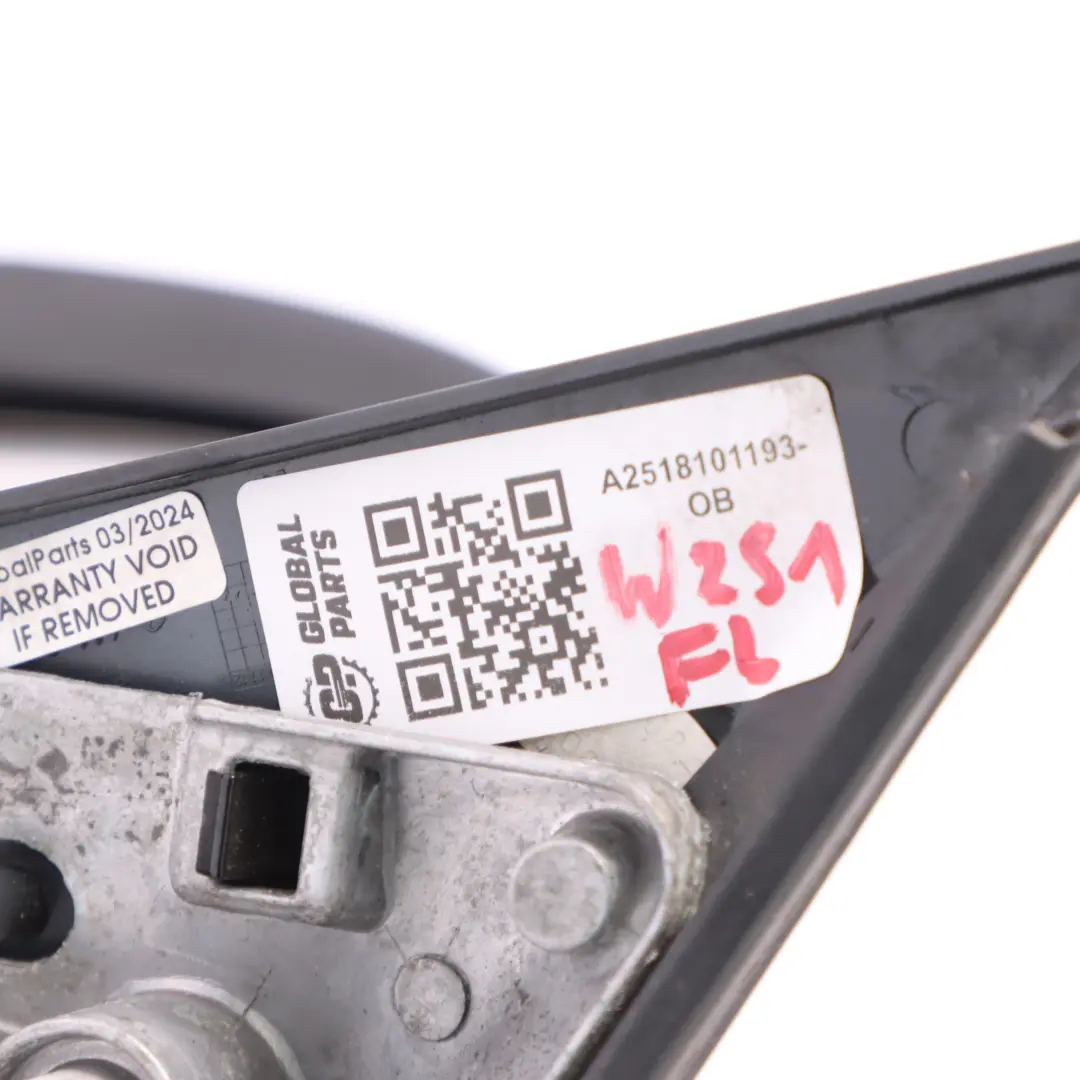 Wing Mirror Door Left N/S Outside Power Fold Obsidian Black 197 to Mercedes W251 with Part number A2518101193 Mercedes W251 Wing Mirror Door Left N/S Outside Power Fold Obsidian Black 197 - SKU rhd-A2518101193-OB - Part number A2518101193