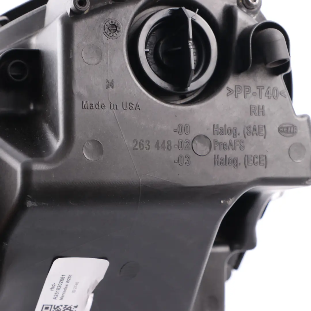 Headlight Lamp Xenon Front Right O/S Cornering to Mercedes W251 with Part number A2518202661 Mercedes W251 Headlight Lamp Xenon Front Right O/S Cornering - SKU rhd-A2518202661 - Part number A2518202661