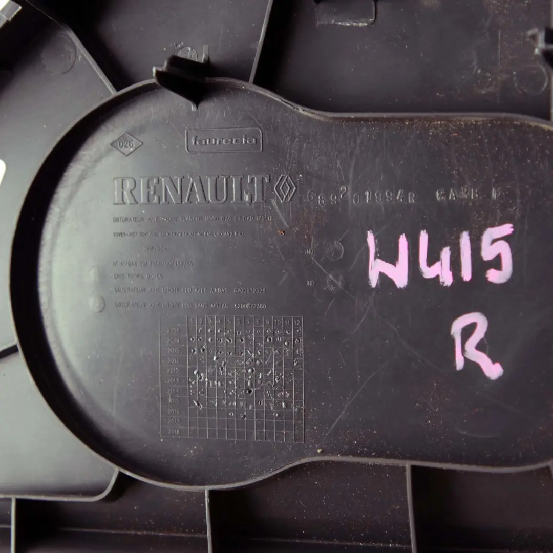 Dashboard Trim Cover Panel Front Right O/S Black to Mercedes W415 Citan with Part number A4156890139 Mercedes W415 Citan Dashboard Trim Cover Panel Front Right O/S Black - SKU rhd-A4156890139 - Part number A4156890139