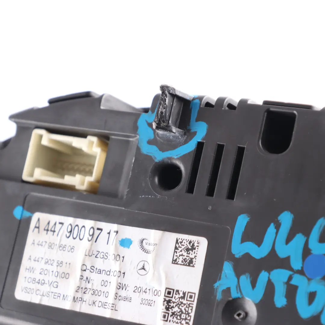 Instrument Cluster Speedo Clocks Automatic to Mercedes Vito W447 Diesel with Part number A4479009717 Mercedes Vito W447 Diesel Instrument Cluster Speedo Clocks Automatic - SKU rhd-A4479009717 - Part number A4479009717