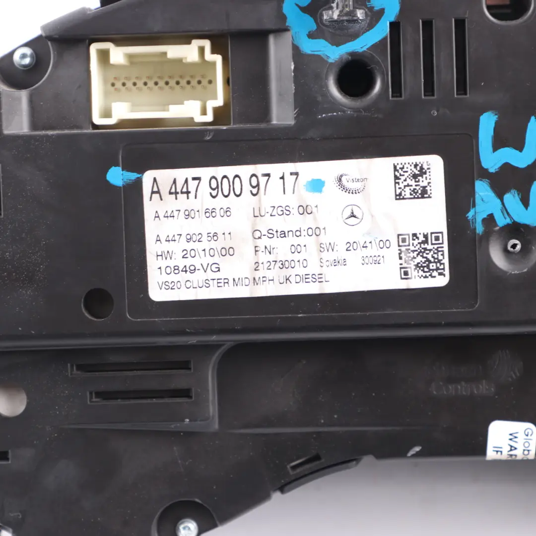 Instrument Cluster Speedo Clocks Automatic to Mercedes Vito W447 Diesel with Part number A4479009717 Mercedes Vito W447 Diesel Instrument Cluster Speedo Clocks Automatic - SKU rhd-A4479009717 - Part number A4479009717