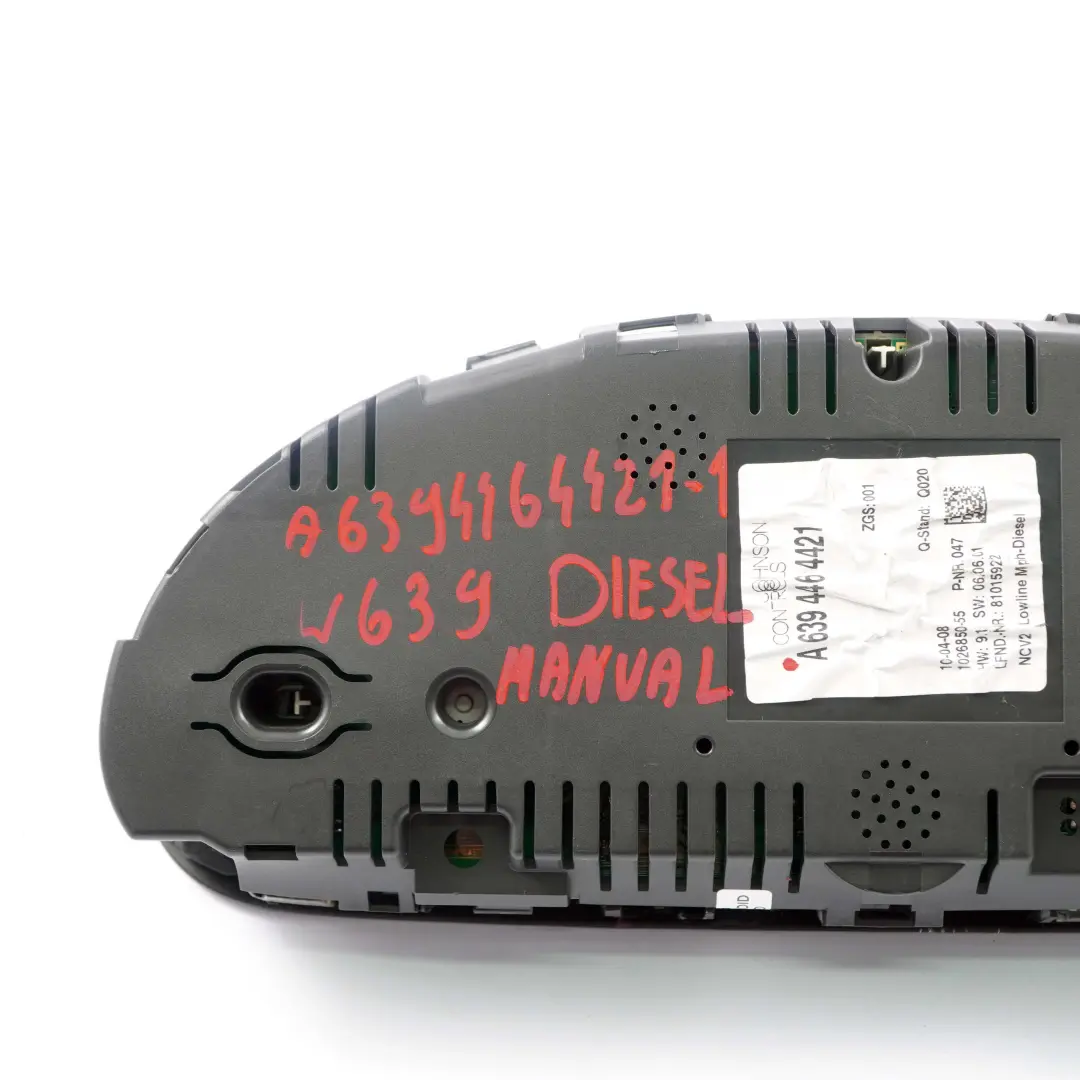 Instrument Cluster Mercedes W639 Vito Diesel Speedo Clocks Manual to with Part number A6394464421 Instrument Cluster Mercedes W639 Vito Diesel Speedo Clocks Manual - SKU rhd-A6394464421-1 - Part number A6394464421