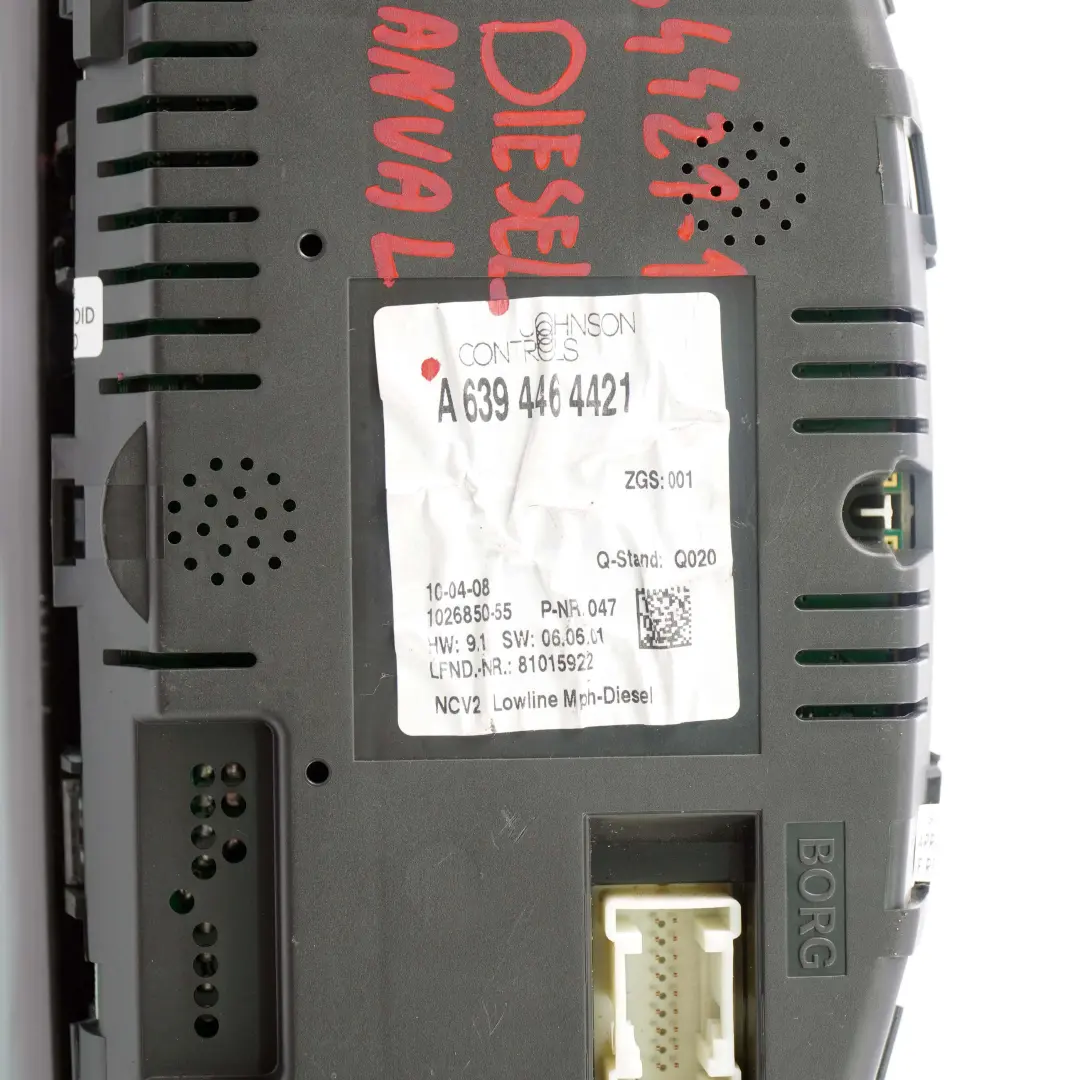 Instrument Cluster Mercedes W639 Vito Diesel Speedo Clocks Manual to with Part number A6394464421 Instrument Cluster Mercedes W639 Vito Diesel Speedo Clocks Manual - SKU rhd-A6394464421-1 - Part number A6394464421