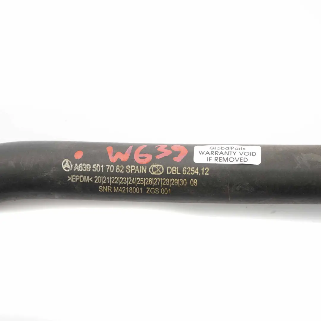 Mercedes Vito Viano W639 Coolant Hose Radiator Cooling Water Pipe - SKU rhd-A6395017082 - Part number A6395017082