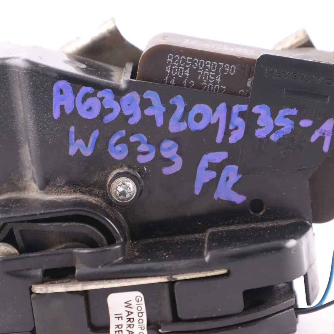 Door Lock Latch Actuator Mechanism Front Right O/S to Mercedes W639 with Part number A6397201535 Mercedes W639 Door Lock Latch Actuator Mechanism Front Right O/S - SKU rhd-A6397201535-1 - Part number A6397201535