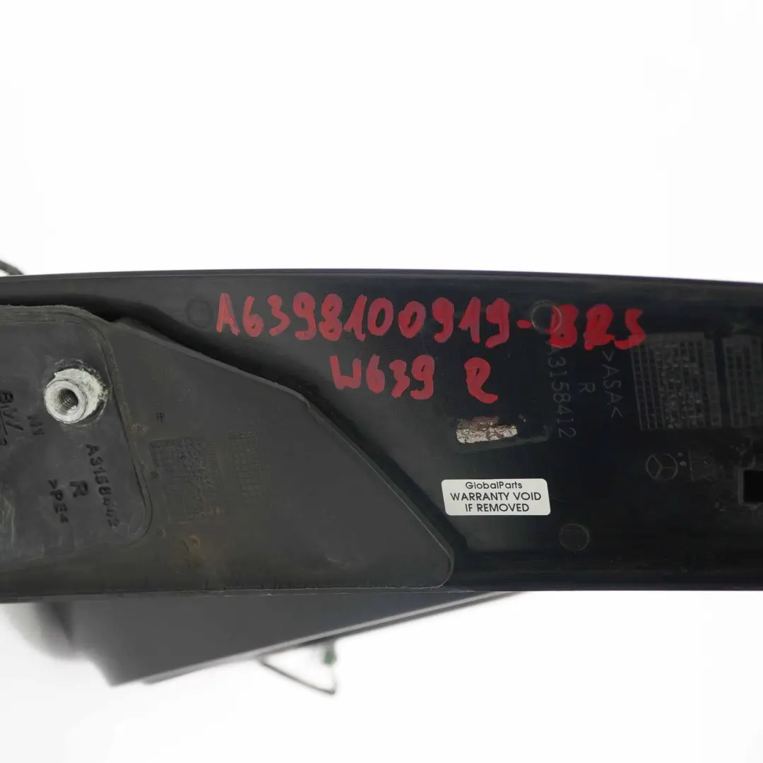 Wing Mirror Mercedes W639 Door Heated Electrical Right O/S Brilliant Silver 9744 to with Part number A6398100919 Wing Mirror Mercedes W639 Door Heated Electrical Right O/S Brilliant Silver 9744 - SKU rhd-A6398100919-BRS - Part number A6398100919