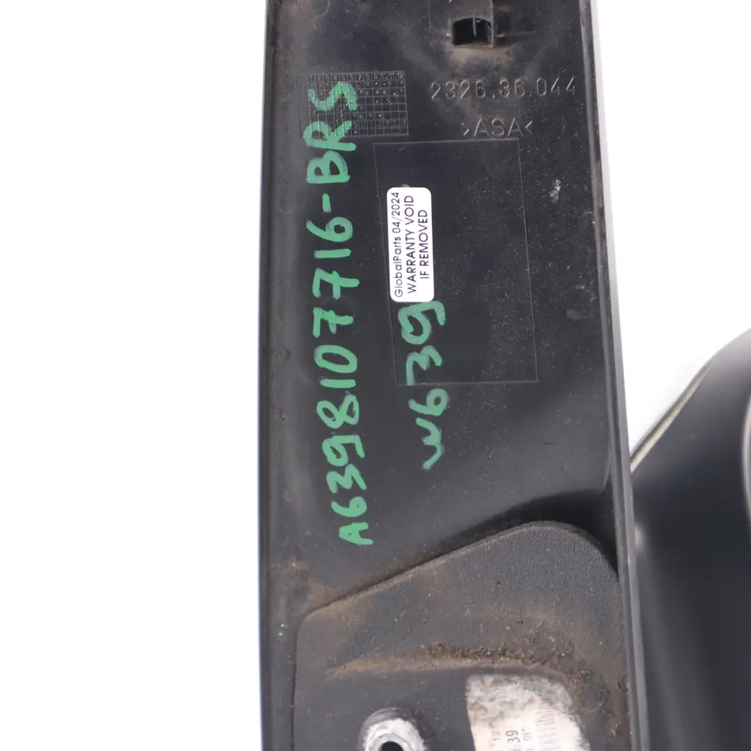 Wing Mirror Door Right O/S Outside Brilliant Silver - 9744 to Mercedes Vito W639 with Part number A6398107716 Mercedes Vito W639 Wing Mirror Door Right O/S Outside Brilliant Silver - 9744 - SKU rhd-A6398107716-BRS - Part number A6398107716