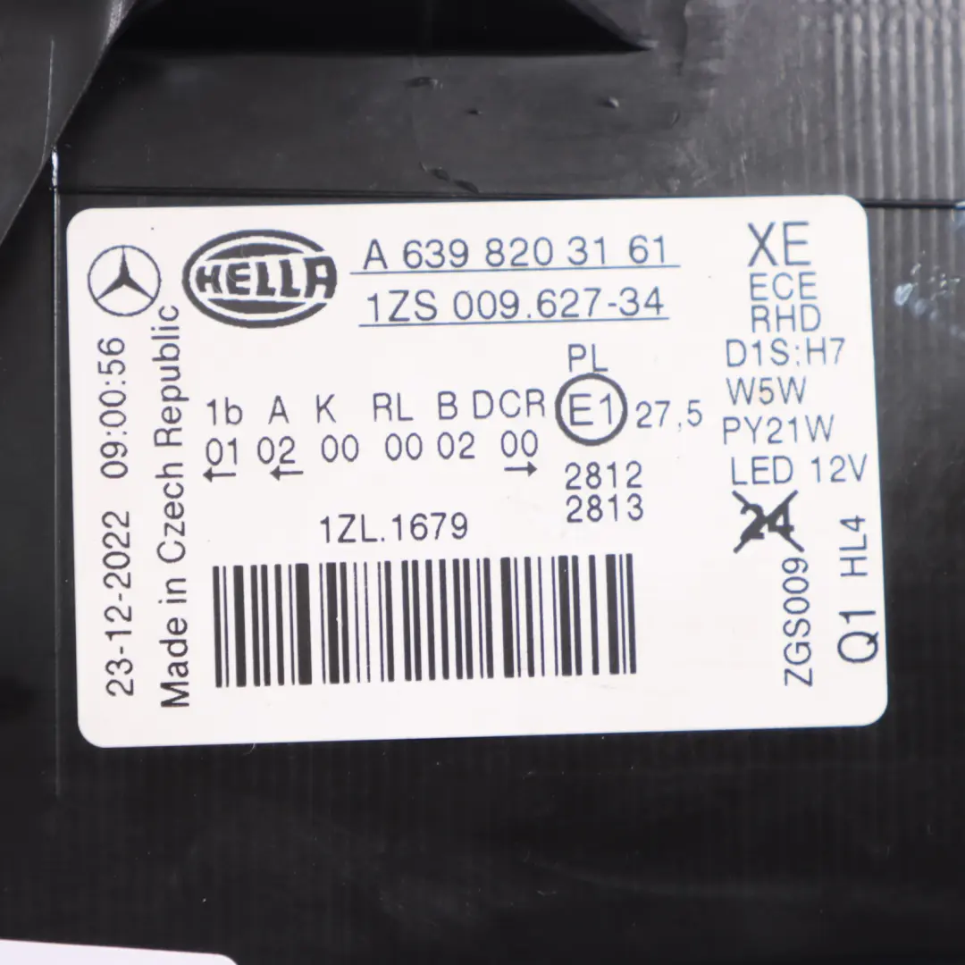 Headlamp Headlight Xenon Lamp Front Right O/S to Mercedes Vito W639 with Part number A6398203161 Mercedes Vito W639 Headlamp Headlight Xenon Lamp Front Right O/S - SKU rhd-A6398203161 - Part number A6398203161