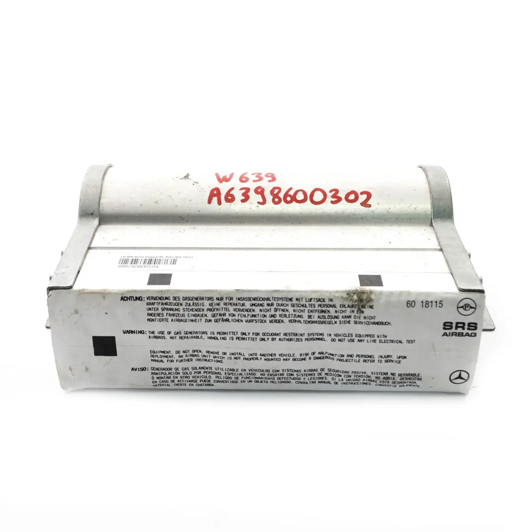Mercedes Vito W639 Air Module Dashboard Passenger Side Dash SRS - SKU rhd-A6398600302 - Part number A6398600302