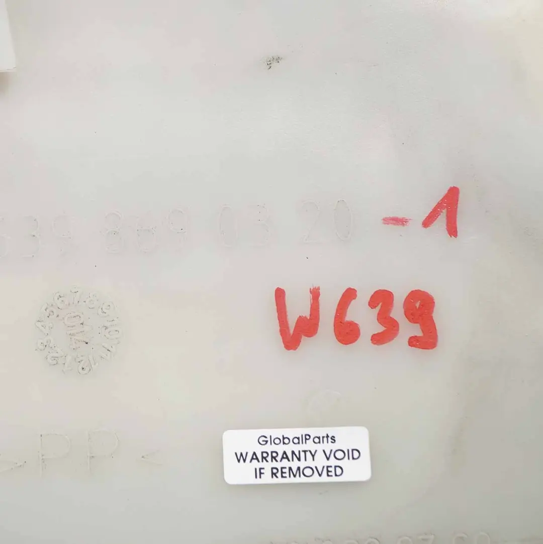 Washer Bottle Tank Mercedes Vito W639 Windscreen Reservoir to with Part number A6398690320 Washer Bottle Tank Mercedes Vito W639 Windscreen Reservoir - SKU rhd-A6398690320-1 - Part number A6398690320