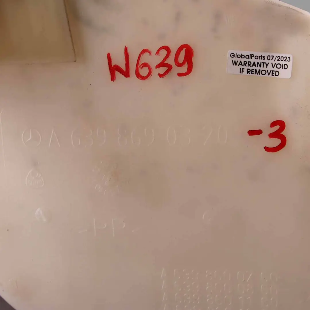 Washer Bottle Tank Windscreen Reservoir to Mercedes Vito W639 with Part number A6398690320 Mercedes Vito W639 Washer Bottle Tank Windscreen Reservoir - SKU rhd-A6398690320-3 - Part number A6398690320