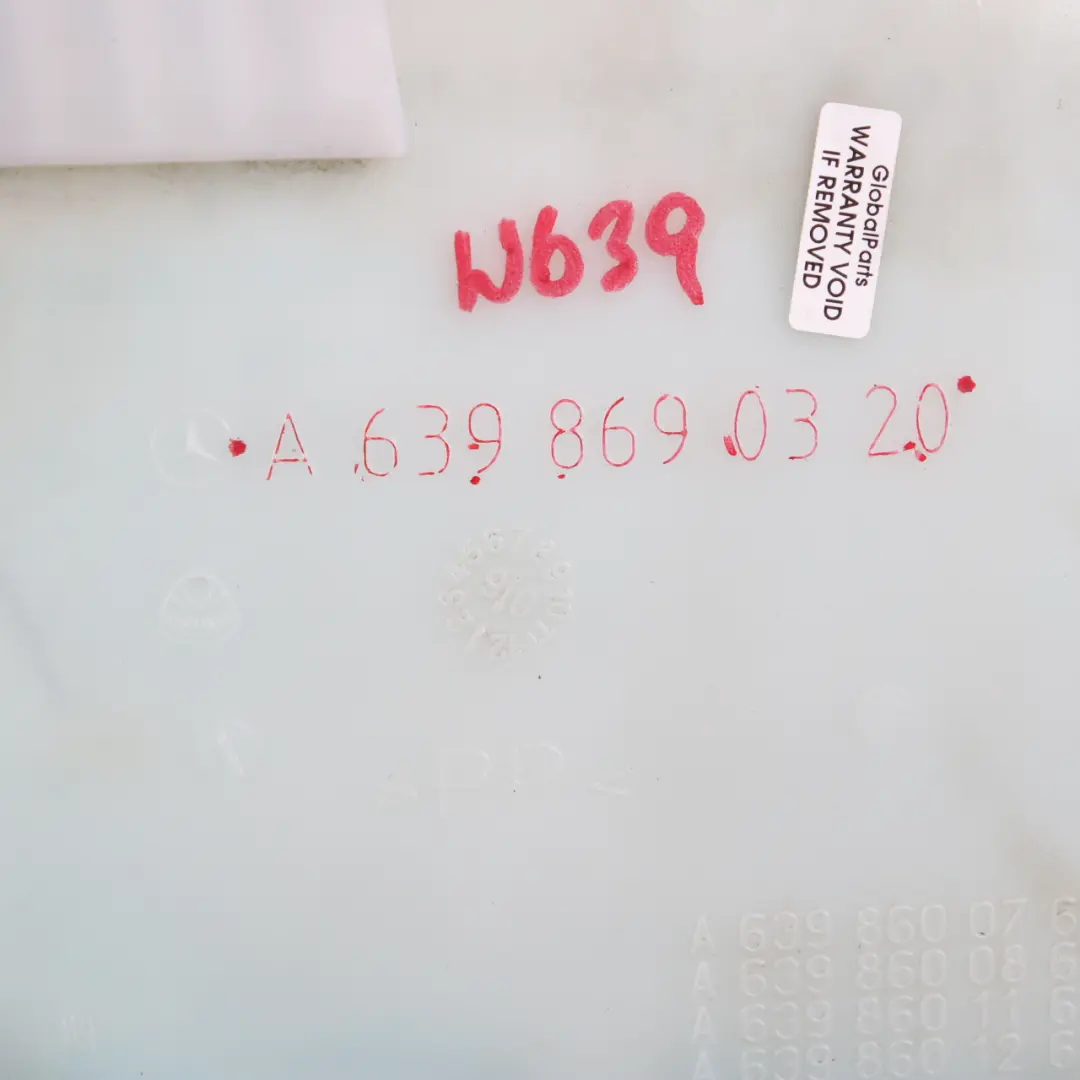 Windscreen Washer Bottle Tank Reservoir to Mercedes Vito W639 with Part number A6398690320 Mercedes Vito W639 Windscreen Washer Bottle Tank Reservoir - SKU rhd-A6398690320 - Part number A6398690320