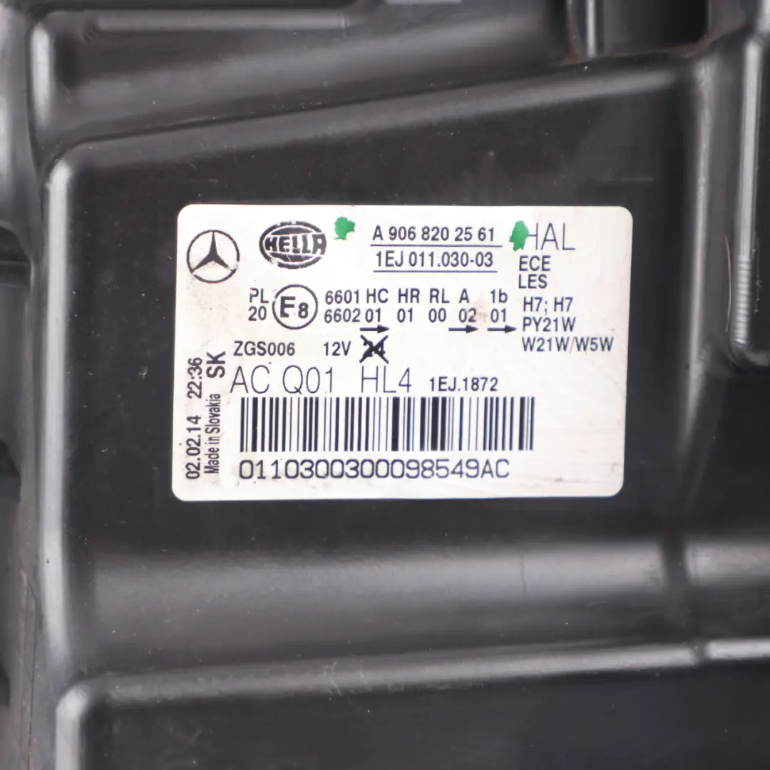 Facelift Headlight Headlamp Front Left N/S to Mercedes Sprinter W906 with Part number A9068202561 Mercedes Sprinter W906 Facelift Headlight Headlamp Front Left N/S - SKU rhd-A9068202561 - Part number A9068202561