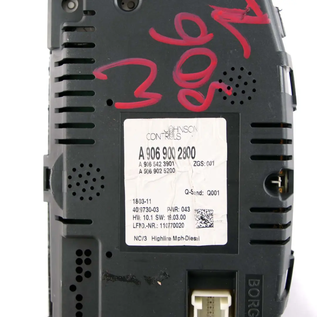 Mercedes-Benz Sprinter W906 Instrument Cluster Speedo Clocks Manual to with Part number A9069002800 Mercedes-Benz Sprinter W906 Instrument Cluster Speedo Clocks Manual - SKU rhd- A9069002800 - Part number A9069002800