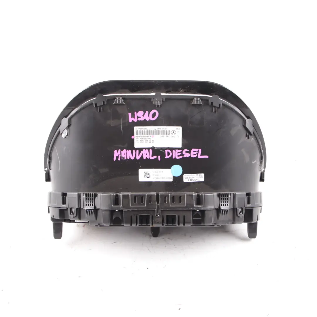 Mercedes W910 Diesel Instrument Cluster Speedo Clocks Meter Manual - SKU rhd-A9079009803 - Part number A9079009803