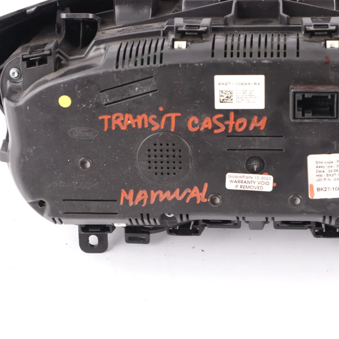 Instrument Cluster Speedo Clocks Manual to Ford Transit Custom Diesel with Part number BK2T10849RK Ford Transit Custom Diesel Instrument Cluster Speedo Clocks Manual - SKU rhd-BK2T10849RK - Part number BK2T10849RK