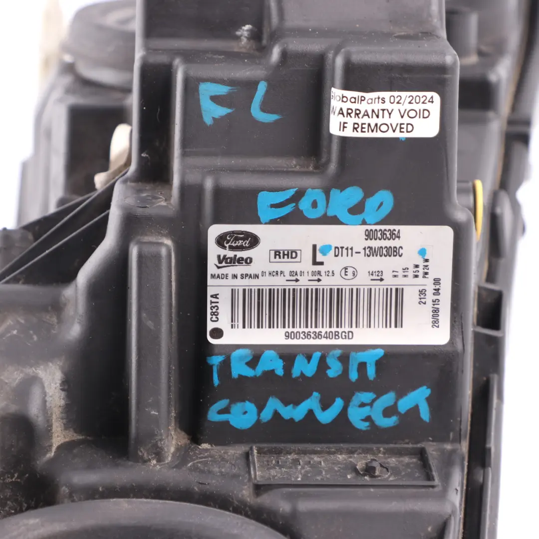 MK2 Headlight Headlamp Front Left N/S Lamp to Ford Transit Connect with Part number DT11-13W030-BC Ford Transit Connect MK2 Headlight Headlamp Front Left N/S Lamp - SKU rhd-DT11-13W030-BC - Part number DT11-13W030-BC