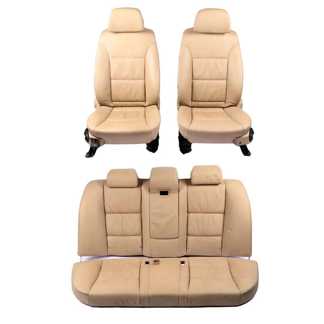 Leather Dakota Beige Interior Seats Front Rear Seat to BMW 5 Series E60 LCI Saloon with Part number 7113105 BMW 5 Series E60 LCI Saloon Leather Dakota Beige Interior Seats Front Rear Seat - SKU rhd-E60 Beige Leather Seats - Part number 7113105