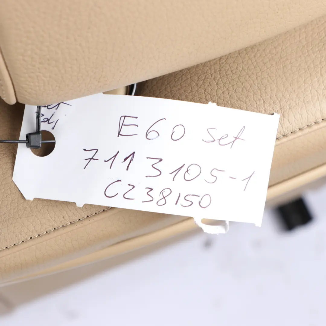 Leather Dakota Beige Interior Seats Front Rear Seat to BMW 5 Series E60 LCI Saloon with Part number 7113105 BMW 5 Series E60 LCI Saloon Leather Dakota Beige Interior Seats Front Rear Seat - SKU rhd-E60 Beige Leather Seats - Part number 7113105