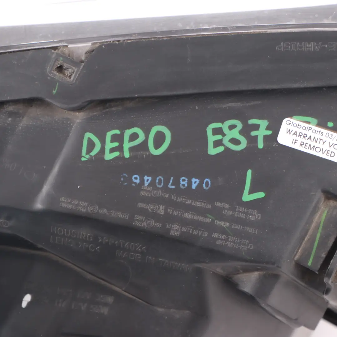 BMW E87 Passenger Side Headlight Headlamp Lamp Light Front Left N/S DEPO - SKU rhd-E87-DEPO-Left - Part number E87-DEPO-Left