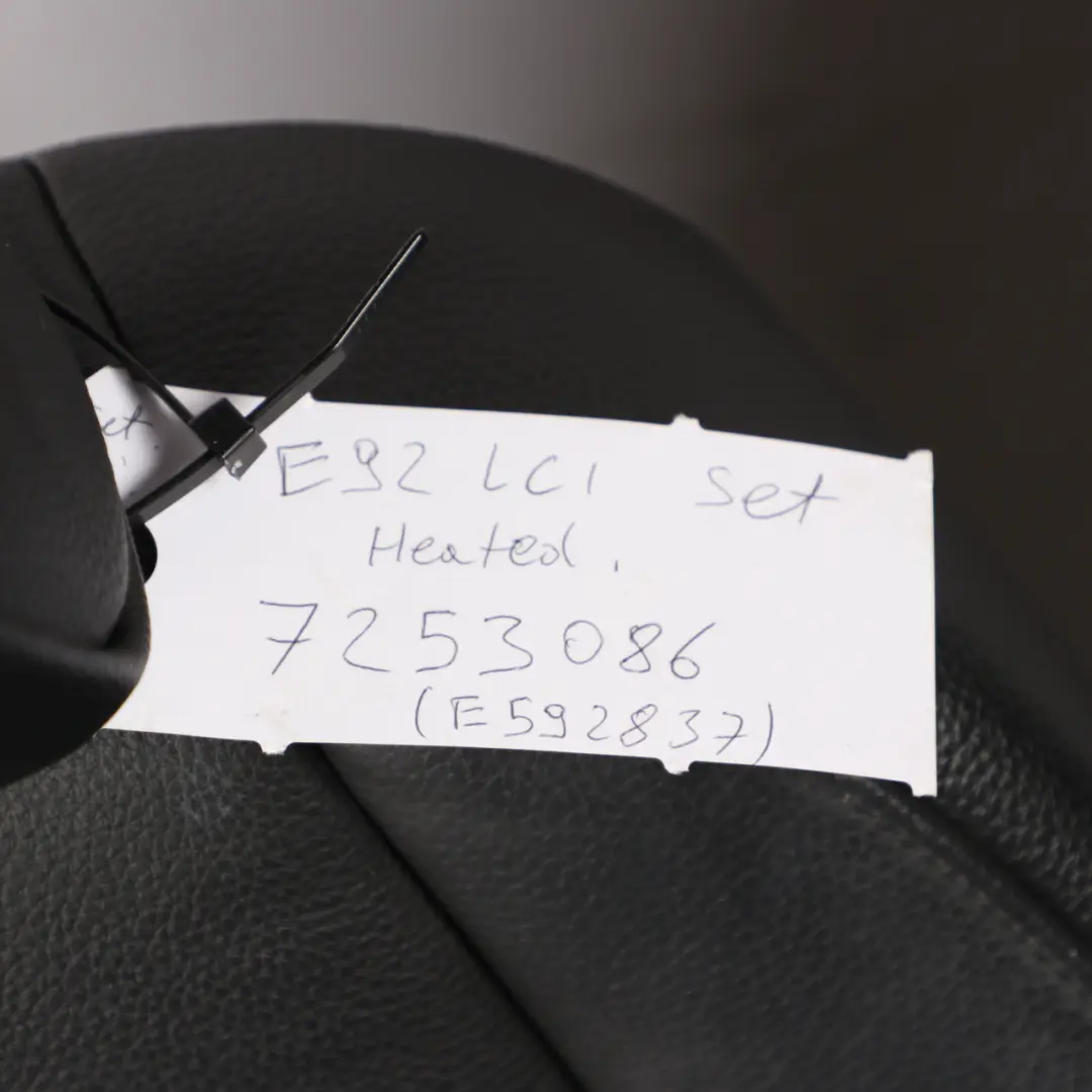Heated Memory Black Leather Interior Seats Seat to BMW E92 LCI Coupe M Sport with Part number 7253086 BMW E92 LCI Coupe M Sport Heated Memory Black Leather Interior Seats Seat - SKU rhd-E92 Black Leather Seats Memory Heated - Part number 7253086