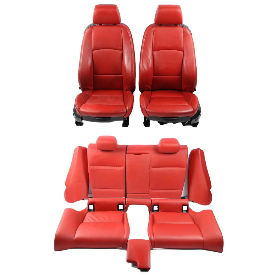 Leather Interior Seats Lumbar Memory With Door Cards to BMW Coupe M Sport Red with Part number E92 BMW Coupe M Sport Red Leather Interior Seats Lumbar Memory With Door Cards - SKU rhd-E92 Red Leather Seats Memory - Part number E92