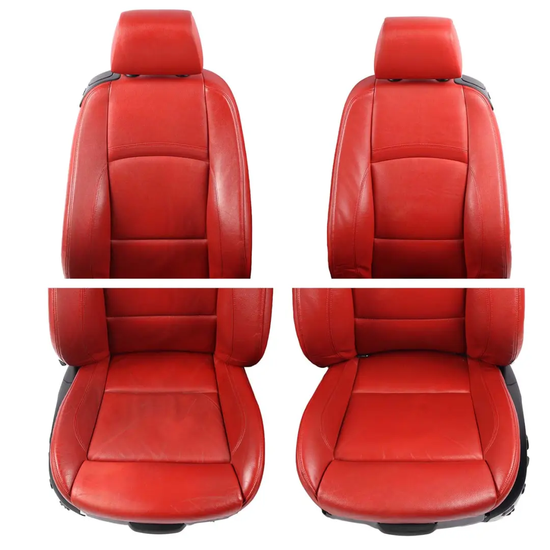 Leather Interior Seats Lumbar Memory With Door Cards to BMW Coupe M Sport Red with Part number E92 BMW Coupe M Sport Red Leather Interior Seats Lumbar Memory With Door Cards - SKU rhd-E92 Red Leather Seats Memory - Part number E92