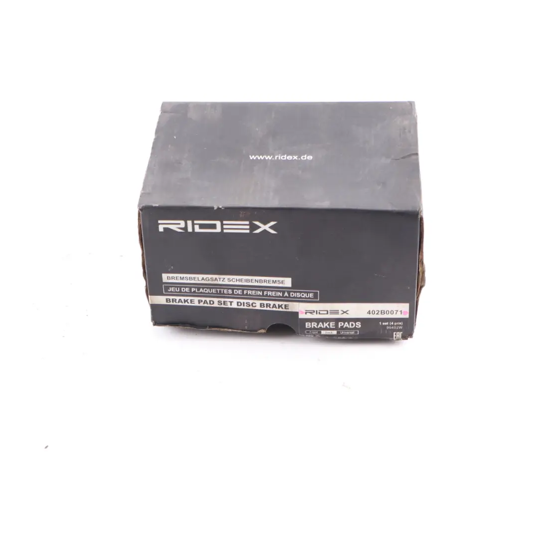 Ridex Wheel Rear Left Right Brake Pads Set Pad 402B0071 to BMW E90 E91 E92 with Part number Ridex Pad 402B0071 BMW E90 E91 E92 Ridex Wheel Rear Left Right Brake Pads Set Pad 402B0071 - SKU Ridex Pad 402B0071 - Part number Ridex Pad 402B0071