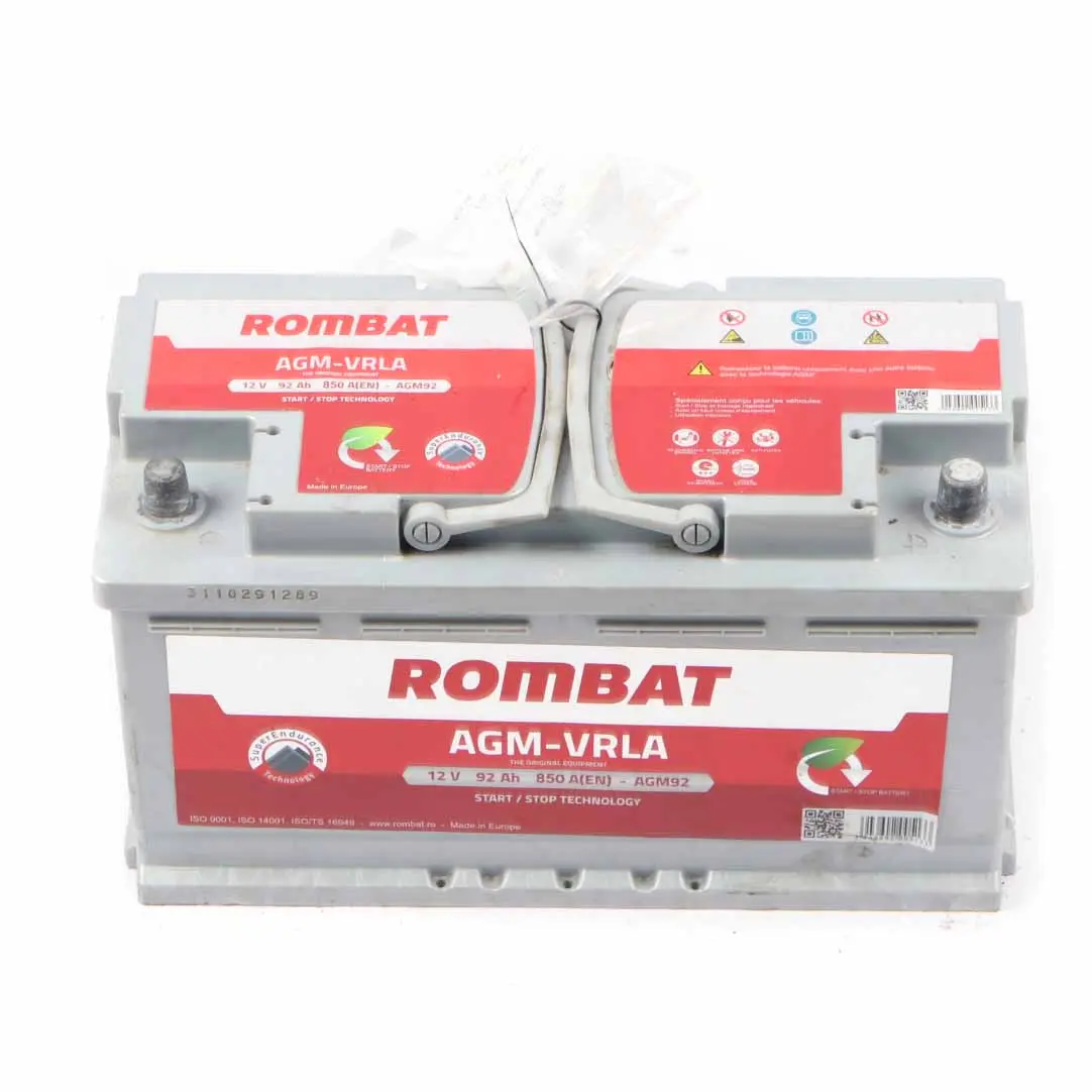 ROMBAT AGM-VRLA Start Stop Accumulator Battery 92Ah 850A 12V AGM92