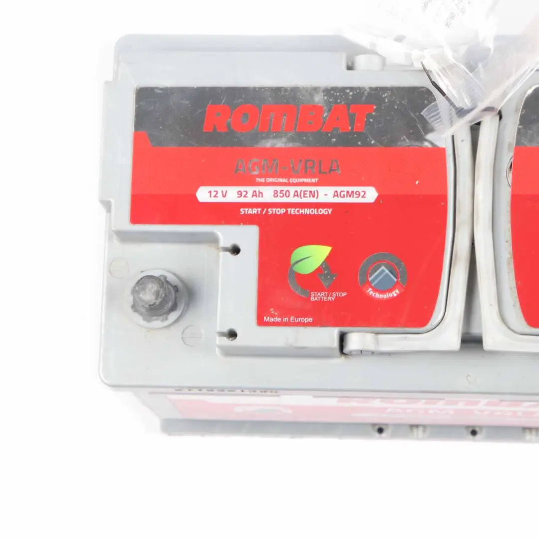 ROMBAT AGM-VRLA Start Stop Accumulator Battery 92Ah 850A 12V AGM92 to with Part number ROMBAT AGM-VRLA 92Ah Accumulator ROMBAT AGM-VRLA Start Stop Accumulator Battery 92Ah 850A 12V AGM92 - SKU ROMBAT AGM-VRLA 92Ah Accumulator - Part number ROMBAT AGM-VRLA 92Ah Accumulator
