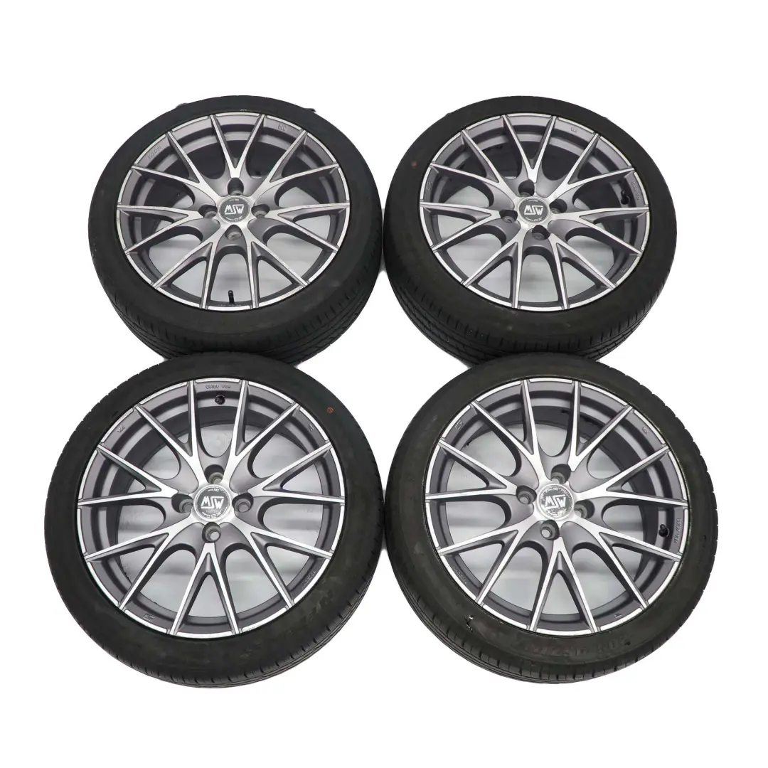 MINI Cooper R50 R56 Complete Set 4x Grey Wheels with Tyres 17" 7J OZ VIA - SKU SET R56 17 7J OZ VIA - Part number SET R56 17 7J OZ VIA