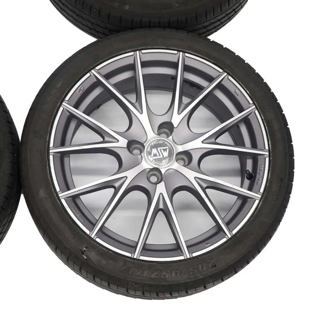 MINI Cooper R50 R56 Complete Set 4x Grey Wheels with Tyres 17" 7J OZ VIA - SKU SET R56 17 7J OZ VIA - Part number SET R56 17 7J OZ VIA