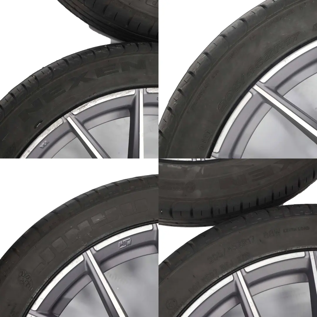 MINI Cooper R50 R56 Complete Set 4x Grey Wheels with Tyres 17" 7J OZ VIA - SKU SET R56 17 7J OZ VIA - Part number SET R56 17 7J OZ VIA