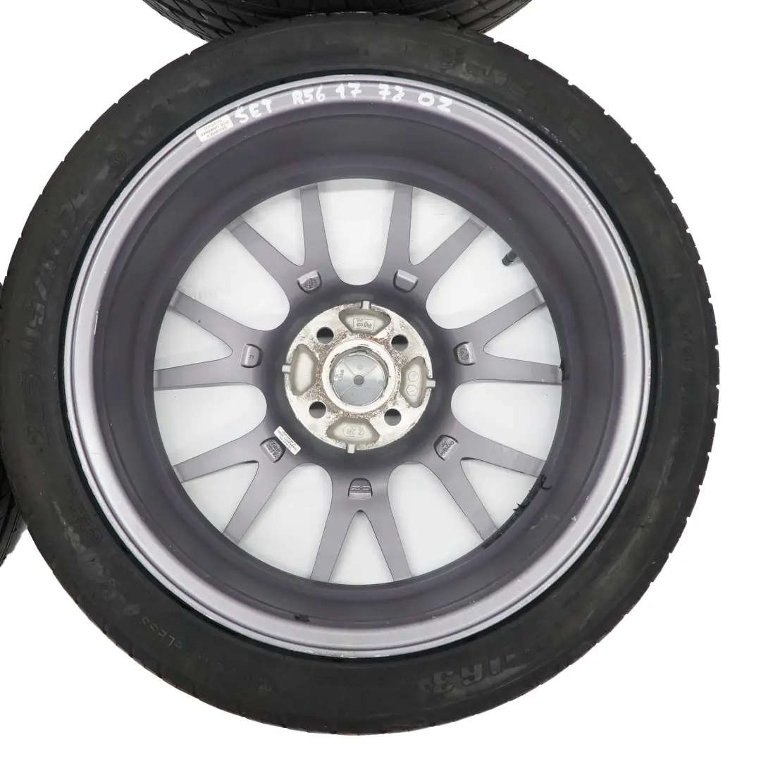 MINI Cooper R50 R56 Complete Set 4x Grey Wheels with Tyres 17" 7J OZ VIA - SKU SET R56 17 7J OZ VIA - Part number SET R56 17 7J OZ VIA