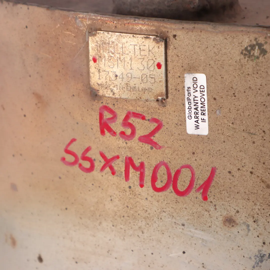 Milltek MSM128 MSM129 MSM130 Exhaust Silencer Muffler Cat Back Set to Mini R50 R52 with Part number SSXM001 Mini R50 R52 Milltek MSM128 MSM129 MSM130 Exhaust Silencer Muffler Cat Back Set - SKU SSXM001 - Part number SSXM001