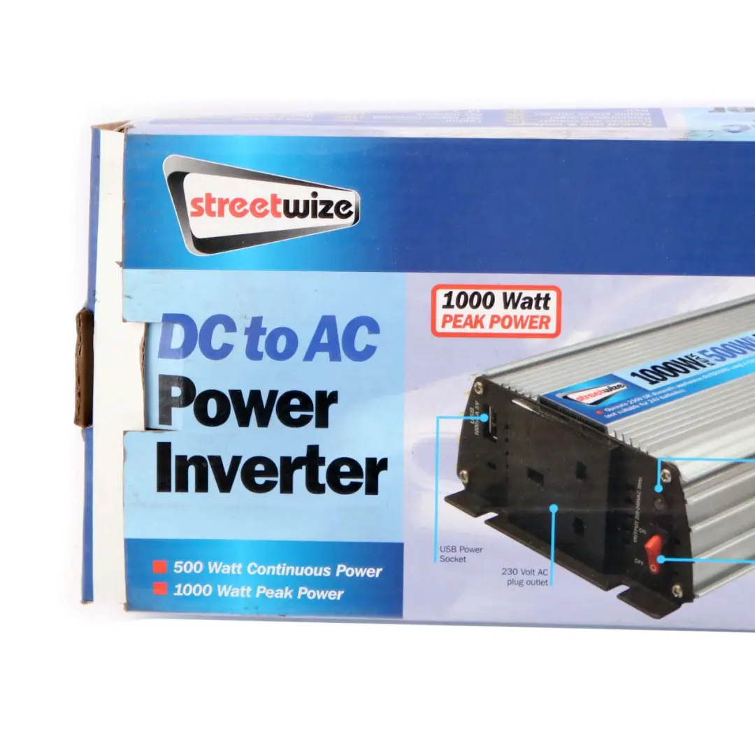 Streetwize Voltage Converter Power Distributor Inverter 500W/1000W to with Part number Streetwize Power Converter Streetwize Voltage Converter Power Distributor Inverter 500W/1000W - SKU Streetwize Power Converter - Part number Streetwize Power Converter