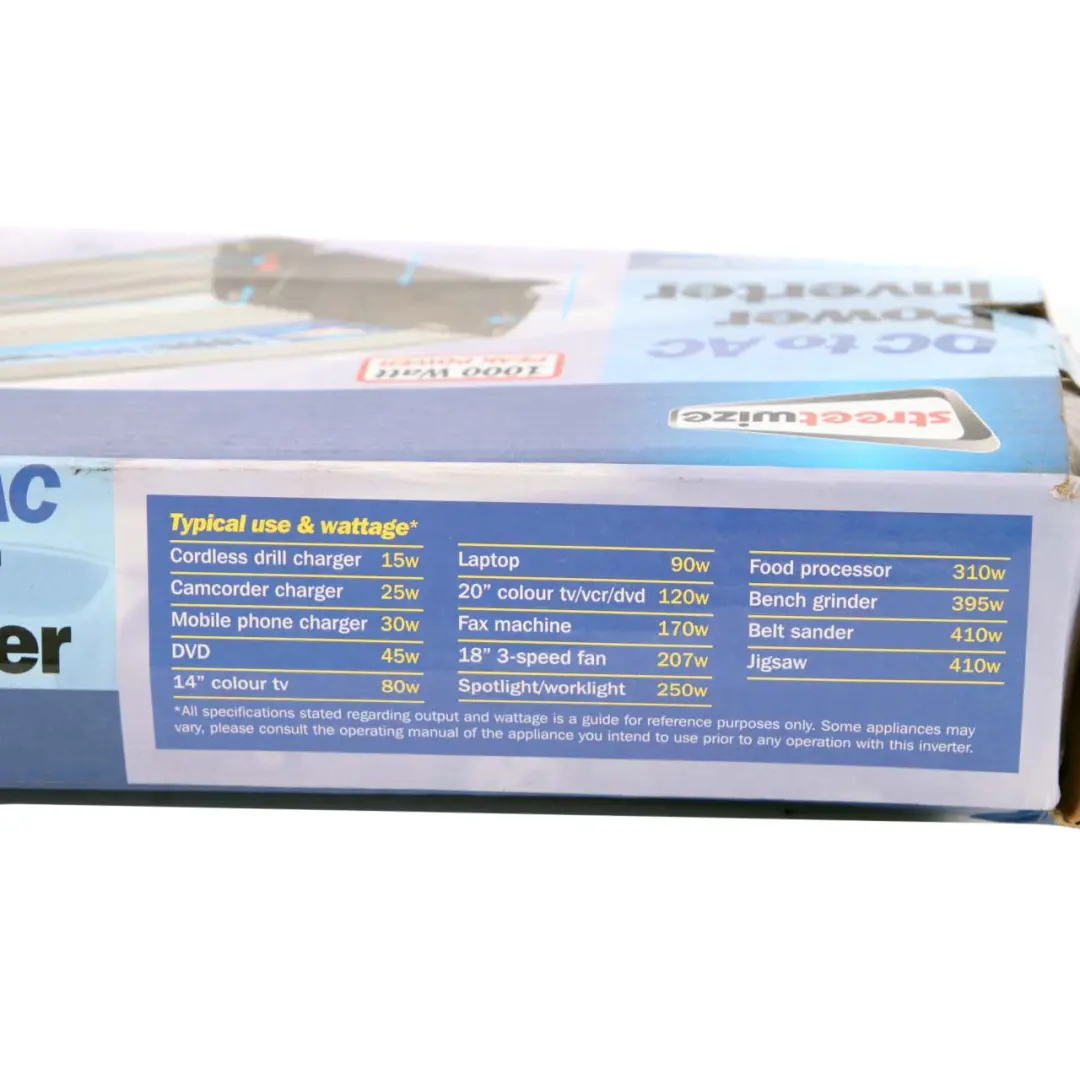 Streetwize Voltage Converter Power Distributor Inverter 500W/1000W to with Part number Streetwize Power Converter Streetwize Voltage Converter Power Distributor Inverter 500W/1000W - SKU Streetwize Power Converter - Part number Streetwize Power Converter